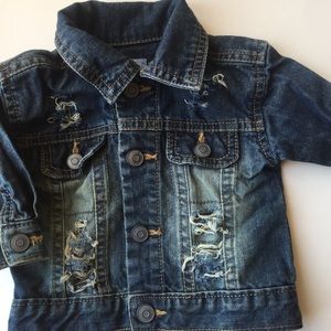 baby distressed denim jacket